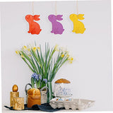 SEWOART 1 Set Wooden Painting Toy Unfinished Wood Bunny Chips Wood Cutouts Unfinished Bunny Wood Slices Easter Party Hanging Ornament Easter Chips SEWOART