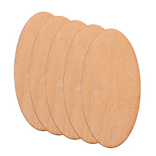 EXCEART Wood Cutout Shapes 20pcs Unfinished Wood Oval Circle Wood Pieces Blank Ornaments Wooden Cutouts for DIY Crafts Painting Engraving Wood DIY EXCEART