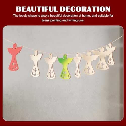 EXCEART 30pcs Christmas Angel Wooden Cutouts Xmas Unfinished Wooden Angel Shape Blank Wood Angel Gift Tags for DIY Crafts Christmas Tree Ornaments