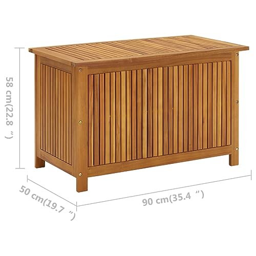 Patio Storage Box 35.4"x19.7"x22.8" Solid Acacia Wood vidaXL