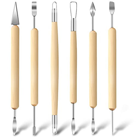 Jetmore 6 Pack Clay Tools Kit, Pottery Tools & Sculpting Tools, Polymer Modeling Clay Cutters Sculpture Set for Carving, Ceramics, Molding, DIY Jetmore