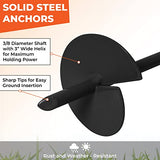 VASGOR 15” Ground Anchors (8pcs) Easy to Use with Drill, 3" Helix Diameter, Heavy Duty Anchor Hook for Camping Tent, Canopies, Car Ports, Sheds, VASGOR