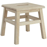 eHemco Solid Hardwood Step Stool, 12.25 Inches, Unfinished, Set of 2 eHemco