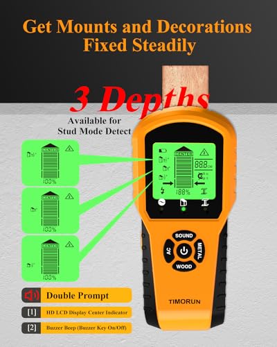Stud Finder Wall Scanner, Upgraded 6 in 1 Wall Stud Finder Scanner Tool for Detecting Drywall Stud Center Beam Wood Metal AC Wires with Magnetic