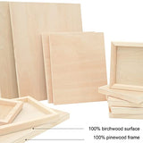 PHOENIX 8x10 Inch Unfinished Birch Wood Panel Boards for Painting - 6 Pack Professional 3/4" Wooden Cradled Panels for Mixed-Media Painting, PHOENIX