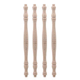 Mxfans 4 pieces Unfinished Wood Natural Cutout Wooden Spindle 27.5cm Length Mxfans