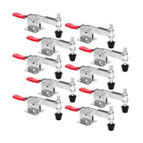 chfine 10 Pack Hold Down Toggle Clamps Woodworking Latch Antislip Red Hand Tool Holding Capacity Antislip Horizontal Heavy Duty Toggle Clamp 201B chfine