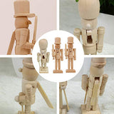 BESTOYARD 3pcs Unfinished Wood Nutcracker Ornaments Unpainted DIY Walnut Nutcracker Soldier Xmas Decoration Puppet Toys (Random Pattern) BESTOYARD