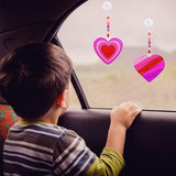 Winlyn 24 Sets Heart Suncatchers Ornaments Decorations DIY Window Paint Art Stickers Craft Kits Heart Sun Catchers for Kids Valentine's Day Classroom Winlyn
