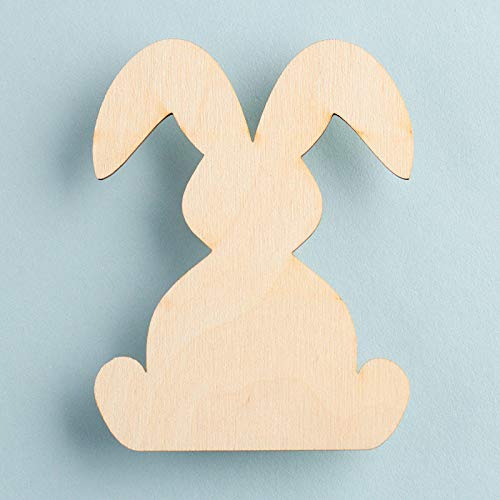 Pack of 12 Wooden Easter Floppy Eared Bunny Cutouts by Factory Direct Craft - Unfinished Wood Bunnies Rabbit Shapes for Easter Spring Decorations and Factory Direct Craft