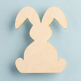 Pack of 12 Wooden Easter Floppy Eared Bunny Cutouts by Factory Direct Craft - Unfinished Wood Bunnies Rabbit Shapes for Easter Spring Decorations and Factory Direct Craft