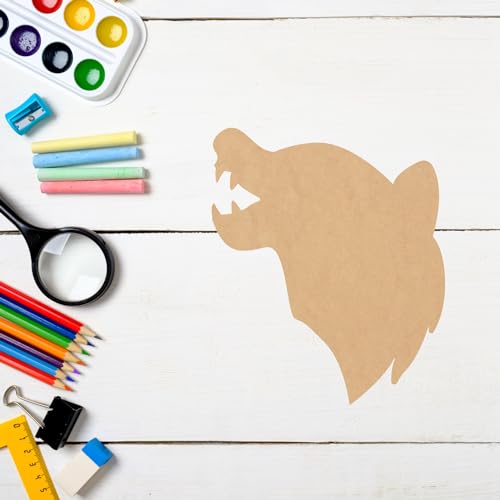 Wood Wolf Howling Craft 15'' Cutout, Unfinished Wooden Mascot Sports Shape, Kids Door Hanger NEXTCraft