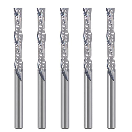 Hozly Downcut Bit 1/8" Shank Down Cut Spiral CNC Router Bits End Mill Tungsten Carbide Milling Cutter Set 5 Pack HOZLY