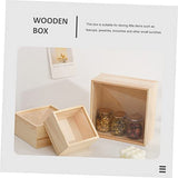 Abaodam 4pcs Box storage wooden box unfinished wooden case wood treasure chest Natural wooden gift case wooden jewelry case wood trinket containers Abaodam
