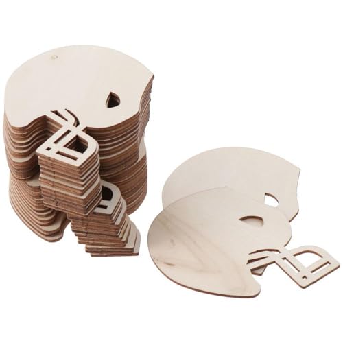 hobbyhub 32Pcs Unfinished Wood Football Helmet Shaped, 9.5x12cm Wooden Helmet Signs for DIY Crafts Painting, Home, Party Ornaments hobbyhub