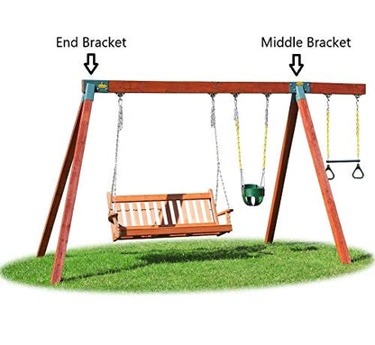 Eastern Jungle Gym Easy 1-2-3 A-Frame Swing Set Bracket Heavy Duty for EZ, Simple Install - DIY Swing Set Parts Green - WoodArtSupply