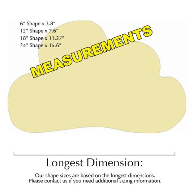 Cloud Unfinished Cutout, Wooden Shape, Paintable Wooden MDF DIY Craft, Build-A-Cross Build-A-Cross