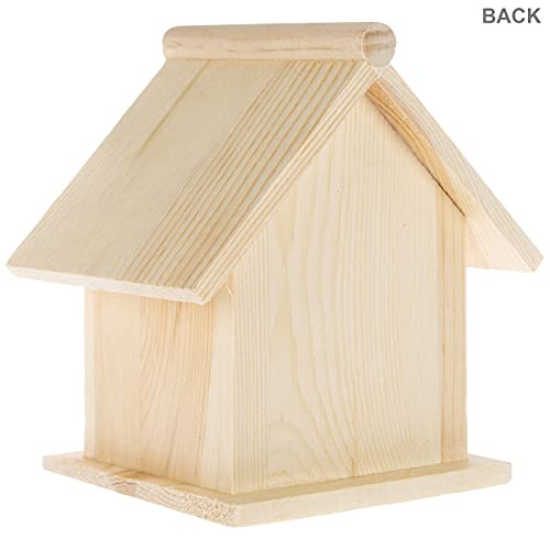 Woodpile Fun! Hobby Lobby DIY Paintable Customizable Square Unfinished Wood Birdhouse for Kids and Adults - WoodArtSupply