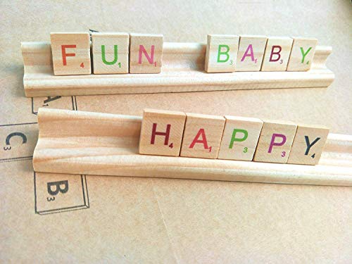 Abbaoww 200 Pcs Colorful Wood Letter Tiles Capital Letters for DIY Crafts, Pendants, Spelling and Scrapbook Abbaoww