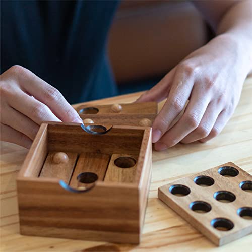 BSIRI Wooden Board Games Educational Sets Classic for Coffee Table or Home Decor and Living Room Decor Rustic Golf Game (Gopher Holes) Made by Wooden
