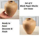 Unfinished Paper Mache Vases | Set of 2 Urn Vases | DIY Papier Mâché Vases Ready to Finish and Decorate Factory Direct Craft