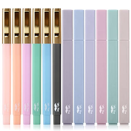 Mr. Pen- Aesthetic Highlighters and Pens No Bleed, 12 Pack, Pastel Color, Black Ink, No Bleed Highlighters for Bibles Mr. Pen
