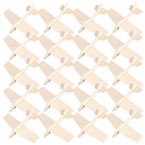 STOBOK 20pcs DIY Wood Planes Blank Painting Plane Wooden Airplane Craft Kits Unfinished Assemble Airplane Models Handicraft Plane Toy for Kids - WoodArtSupply