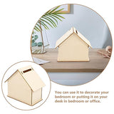 Kisangel 15 pcs Paintable Piggy Bank Unfinished Wooden Houses for Crafts Paint Birdhouse Change DIY Saving House for Money Crafting Banks Kisangel