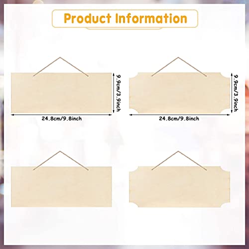 Kisangel 10Pcs Hanging Wooden Sign Blank Wood Plaque Blank Wood Sign Crafts Blank Wooden Writing DIY Sign Unfinished Wood Plaque Unfinished Wood Sign Kisangel