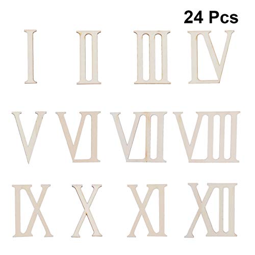 Healifty 24 Sets Roman Numerals 16 Patch 3 Inch Wood Letters Wood Letters Embellishment Ornament Crafts Wood Roman Numerals Unfinished Wood Cutouts Healifty