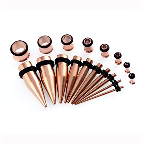 CABBE KALLO 36 pcs Ear Stretching Kit Gauges Tapers Surgical Stainless Steel &14G-00G Tunnels Gauges Set Expanders for Women Men Body Piercing CABBE KALLO