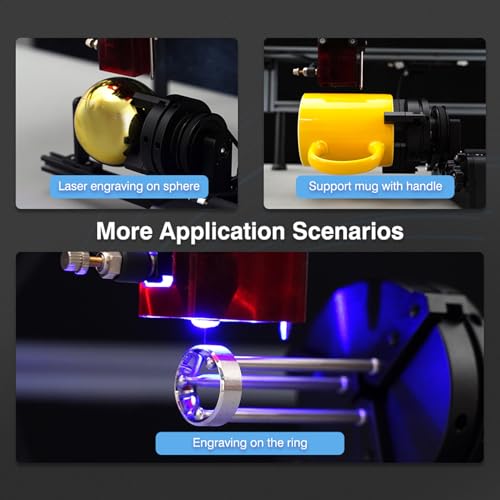 Swiitol Chuck Rotary for Laser Engraver 4-in-1 Laser Engraving Rotary Attachment for Most Laser Engraver-Roller Rotary, Chuck Rotary, Sphere Rotary, - WoodArtSupply