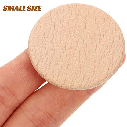 SEWACC 50pcs Natural Wood Circles Slices Unfinished Cutout Round Wood Piece Wood Discs Blank Tags for DIY Crafts Projects Board Ornaments