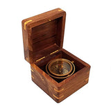 Engraved Compass Personalized in Wood Box | Antique Brass Desk Compass Gifts for Men, Him, Son, Grandson, Teen Boys for Graduation, Baptism, Stanley London