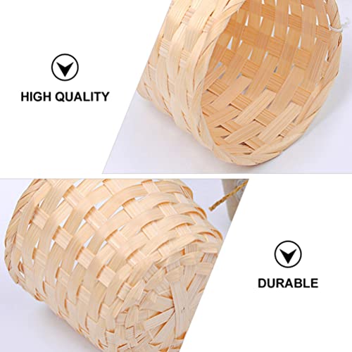 Zerodeko 12 PCS Miniature Artifical Wood Woven Baskets, Mini Woven Baskets Party Favor, Mini Woven Baskets Without Handles for Home Office Table - WoodArtSupply