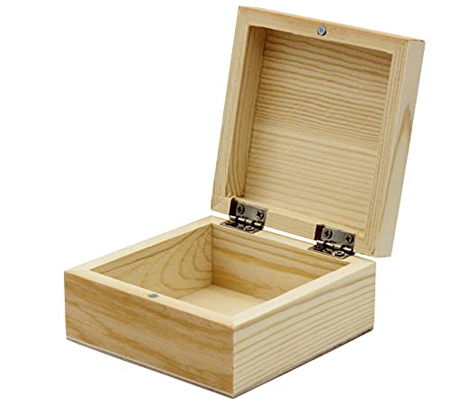 Creative Hobbies® Mini Wood Craft Box 3.5 Inch, Unfinished, Hinged Lid and Magnetic Closure - WoodArtSupply