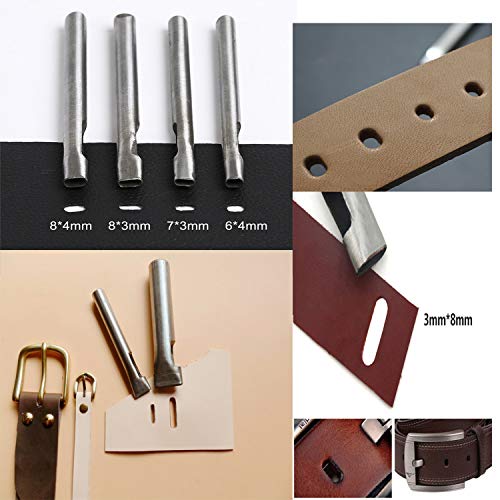 Dorhui Leather Craft Tools Kit, Leather Working Tools and Supplies for Christmas Gift Leather Craft Stamping Tool Waxed Thread Groover Awl Stitching - WoodArtSupply