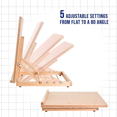 US Art Supply Large 20-1/2" Wide x 17" Tall 5-Position Adjustable Wood Artist Drawing & Sketching Board