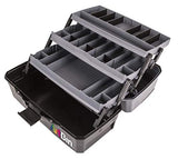 ArtBin 6893AG 3-Tray Art Supply Box, Portable Art & Craft Organizer with Lift-Up Trays, [1] Plastic Storage Case, Gray/Black ArtBin