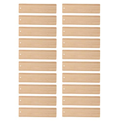 EXCEART 20pcs Unfinished Bookmark Blank Bamboo BookmarkWooden Tags Hanging Bookmark for DIY Craft Making Supplies Projects EXCEART