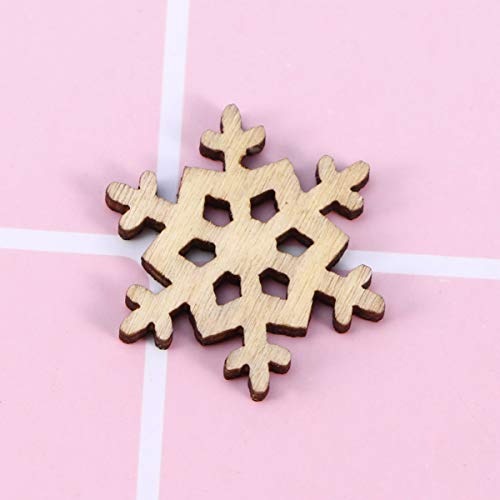 SEWACC 300PCS Mini Christmas Wooden Cutouts Unfinished Wood Christmas Ornaments Snowflake Tree Bell Deer Embellishments Hanging Wooden Pendant Slices SEWACC