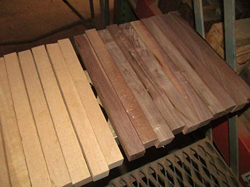 Parahita Store - Multipak 21 Pcs 1 X 1 X 12" Long Pen Lathe Blanks Walnut, Maple, Cherry - Premium Quality Wood - Wood Working - Unfinished Wood