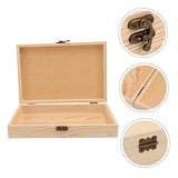 NOLITOY 2 Pcs Storage Box Unfinished Wood Storage Storage Case Locking Chest Wood Tray Jewelry Organizer Case Wood Storage Case Iron With Lock Case NOLITOY