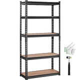 VEVOR Storage Shelving Unit, 5-Tier Adjustable, 2000 lbs Capacity, Heavy Duty Garage Shelves Metal Organizer Utility Rack, Black, 30" L x 12" W x 60" VEVOR