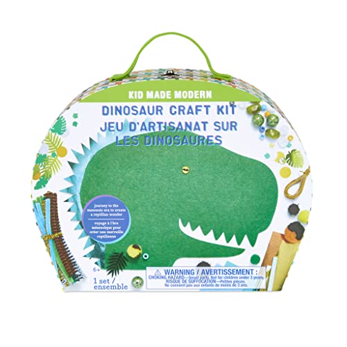 Kid Made Modern - Dinosaur Craft Kit - 250+ Piece Deluxe Craft Box for Kids Ages 6 7 8 9 10 11 12 Kid Made Modern