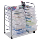 Giantex 12 Drawer Rolling Storage Cart Tools Scrapbook Paper Office School Organizer (White) Giantex