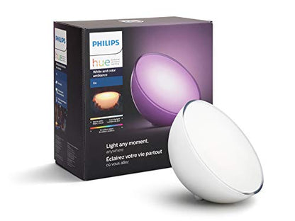 Philips Hue Go White and Color Portable Dimmable LED Smart Light Table Lamp (Requires Hue Hub, Works with Alexa, HomeKit and Google Assistant), White - WoodArtSupply