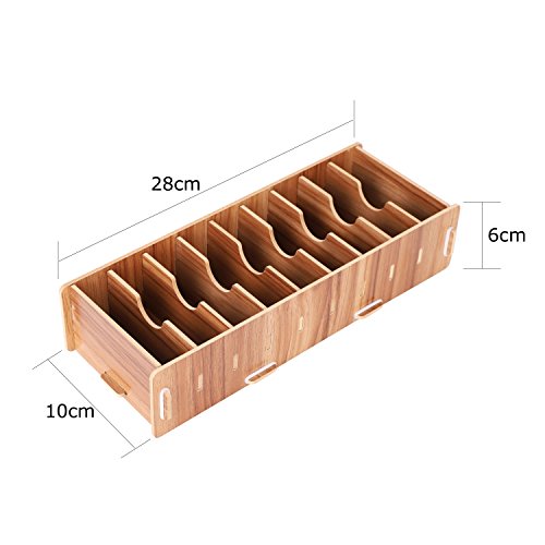 DIY Wood Business Cards Organizer with Dividers Index Card Filing Desktop Organizer with 9 Compartments Desktop Organizer Storage Box Desktop Cards - WoodArtSupply