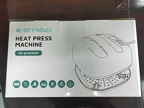 OFFNOVA Heat Press Machine for T-Shirts, Portable 9"x9" Iron-on Press for HTV Vinyl and Heat Transfer Sublimation for Tote Bags, Hat, DIY Projects, - WoodArtSupply