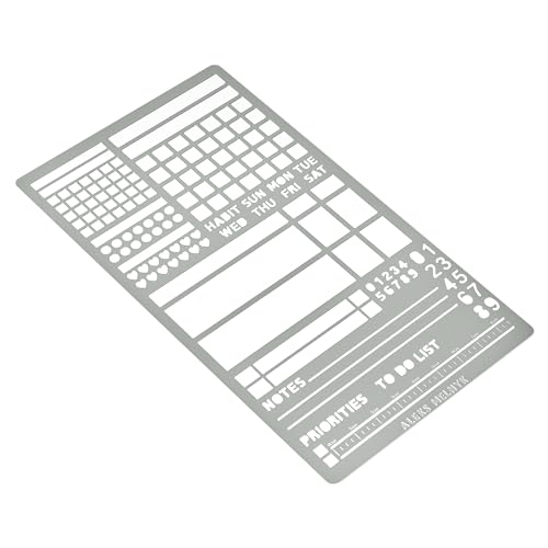 Aleks Melnyk No.423 Metal Stencil for Bullet Journaling, Bookmark, Planning, Drawing, Banners, Lines, Lists, Planner Stamps, Habit Tracker, Dot Aleks Melnyk